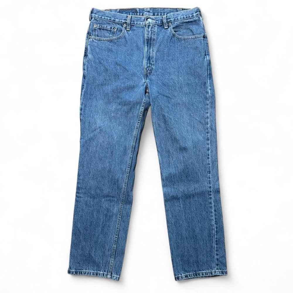 Vintage 90s Blue Wash Levi's 516 Straight Leg Denim Jeans 38x32